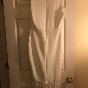 White Fringe Boohoo Dress